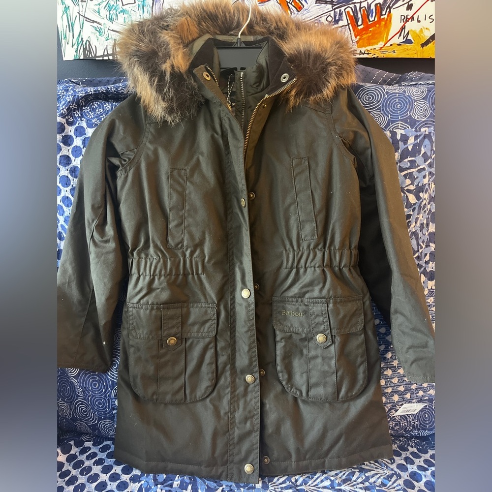 Barbour Olive and Brown Quilted Jacket